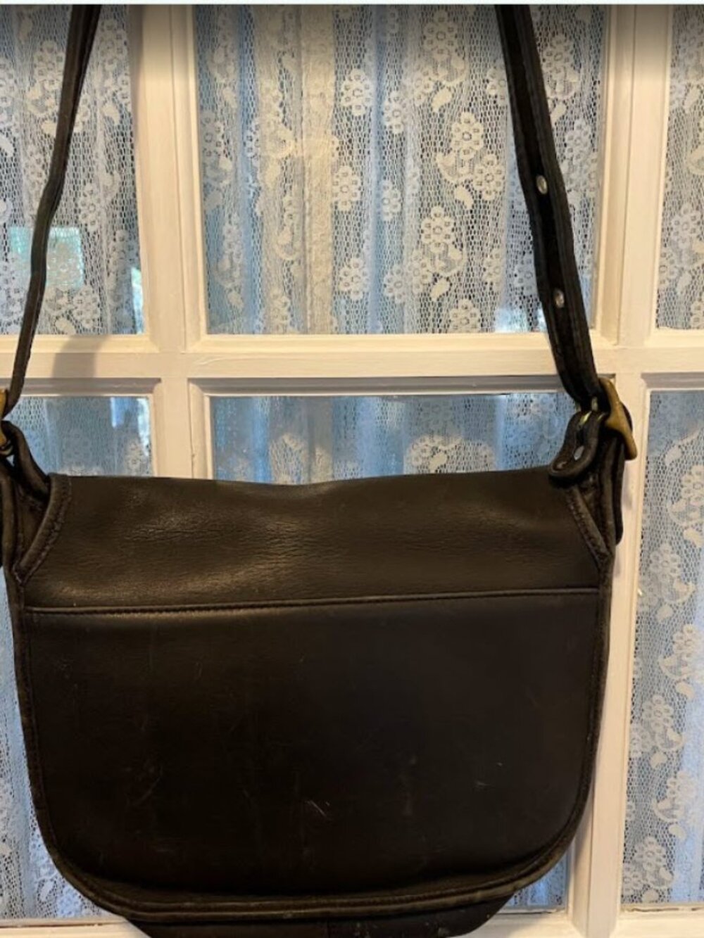 COACH 9951 Vintage USA Legacy Patricia Saddle Bag - Black Leather